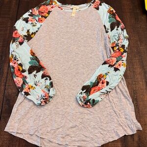 Floral Sleeve Women's Top